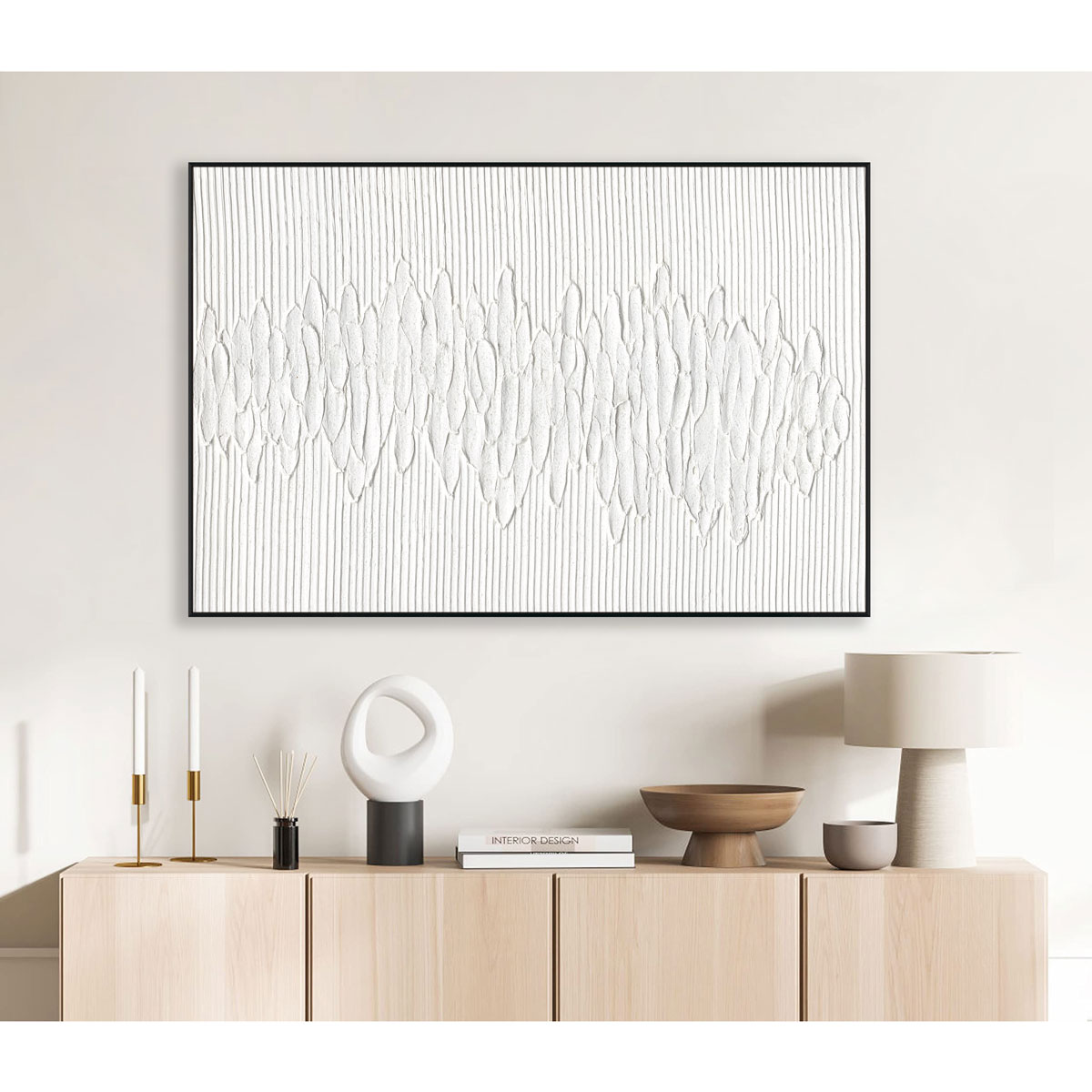 White Rhythm Minimalist Abstract #M2528