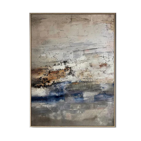 Ocean Drift Beige & Blue Abstract Painting
