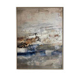 Ocean Drift Beige & Blue Abstract Painting