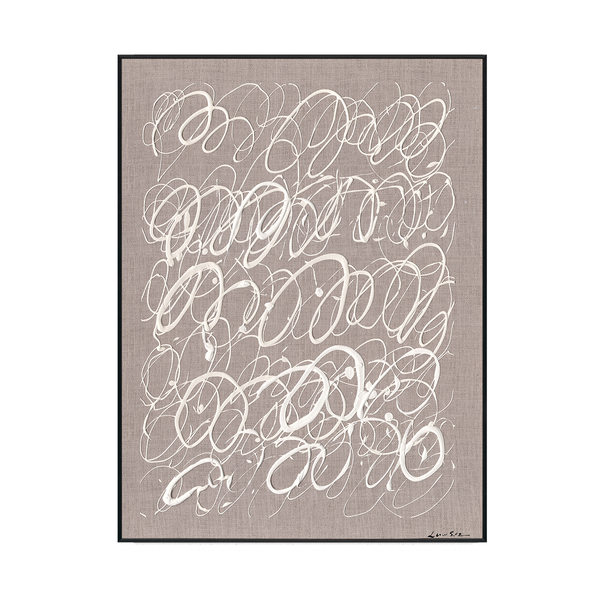 White Whirl Abstract Linear Art #M5680-2