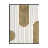 Golden Flow of Light Rounded Geometric Painting #M4676