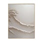 Crest Whisper White Textured Wave Painting
