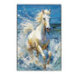 Ocean Charge White Horse Painting