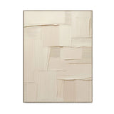 Ivory Stitched Texture Abstract Painting
