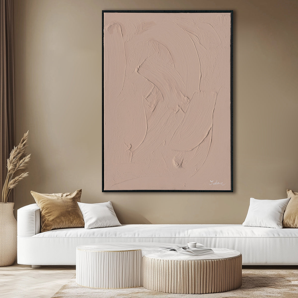 Minimalist Nude Pink Textured Wall Art #M2578