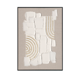 Golden Geometry Abstract Relief Painting (Left & Right) #M2616