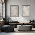 Modern Embossed Geometric Abstract Art (Left & Right) #M2616