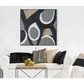 Rhythm Circles Black White Gold Abstract #M2627
