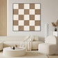 Beige Chessboard Textured Abstract #M2689