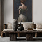 Vintage Realistic Girl Back Portrait Oil Painting #M2701