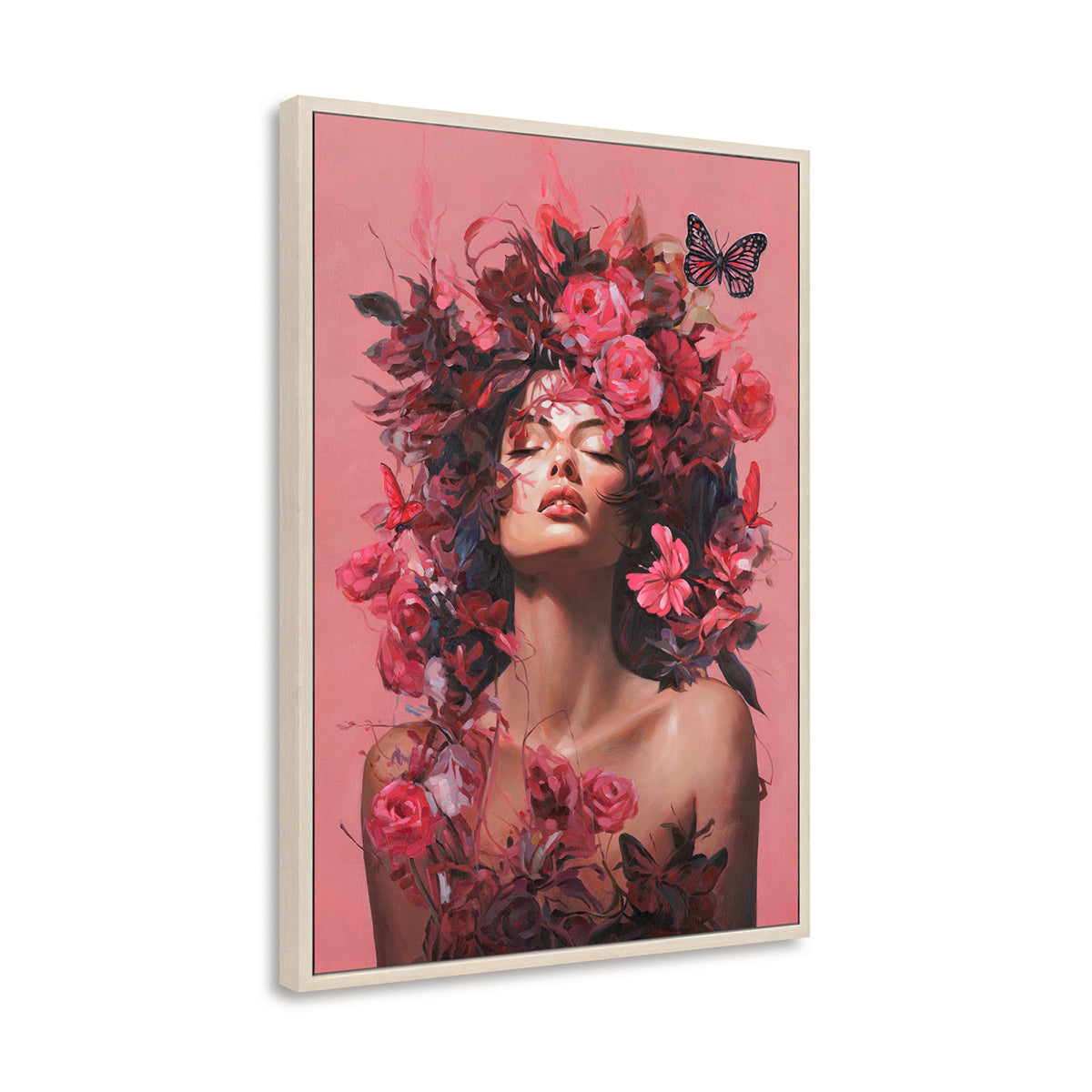 Floral Dream Female Portrait Oil Painting #M2703