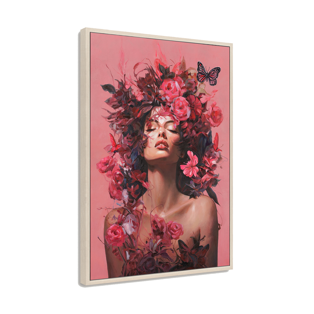 Floral Dream Female Portrait Oil Painting #M2703