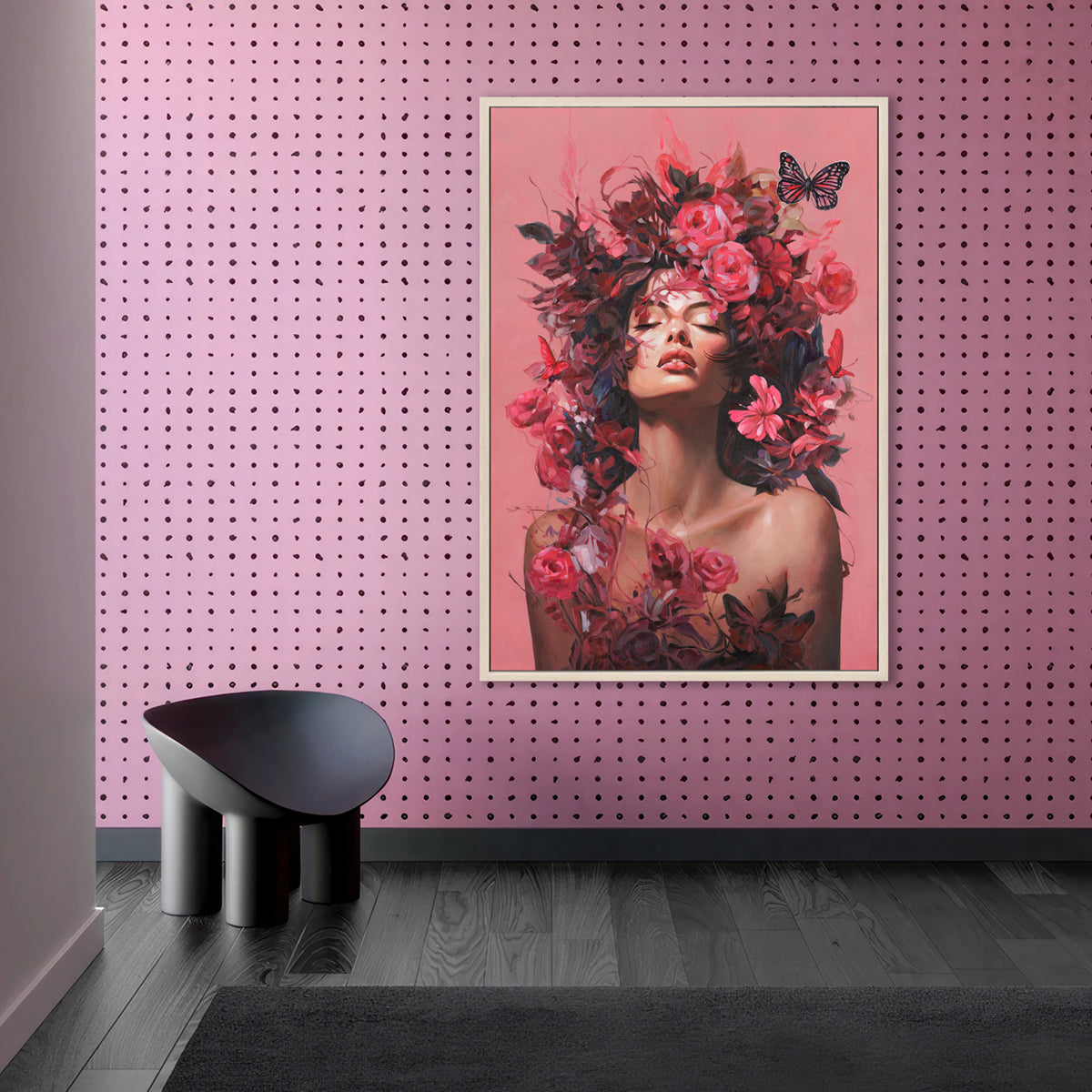 Floral Dream Female Portrait Oil Painting #M2703