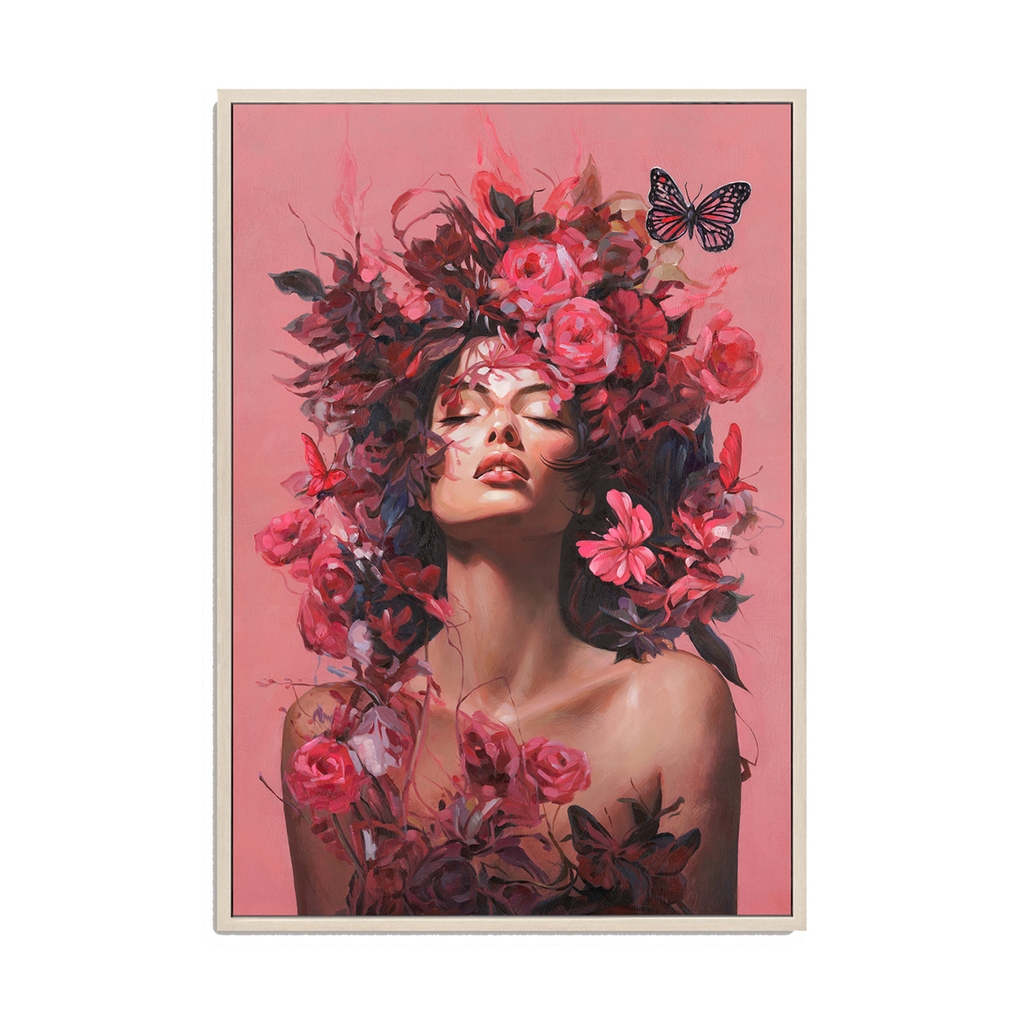 Floral Dream Female Portrait Oil Painting #M2703