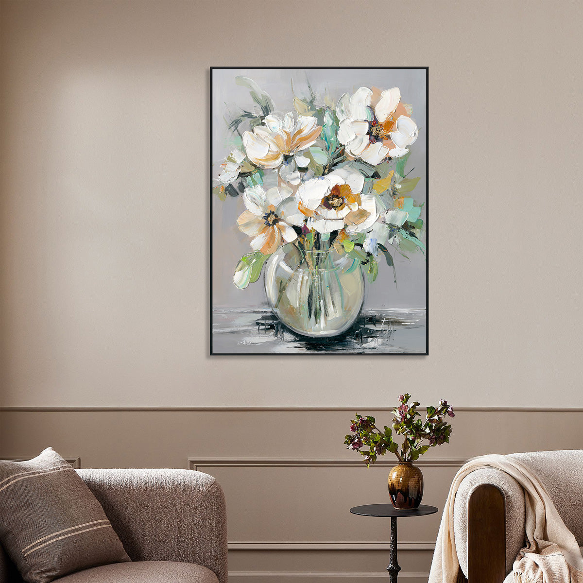 Elegant Bloom Textured Floral with Gold #M2724