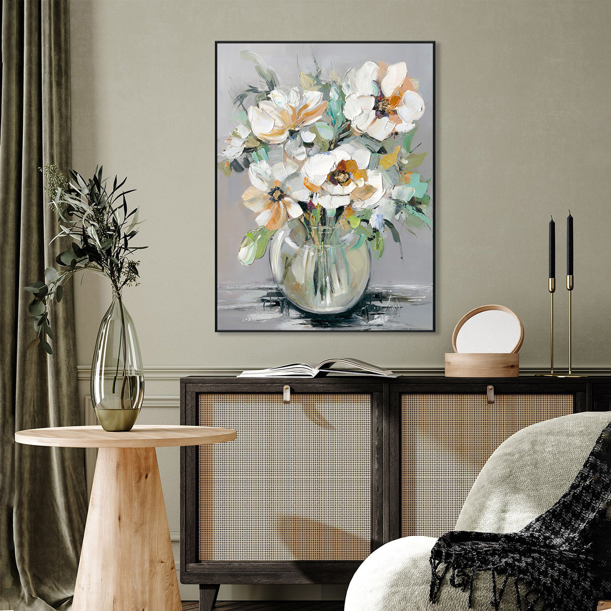 Elegant Bloom Textured Floral with Gold #M2724