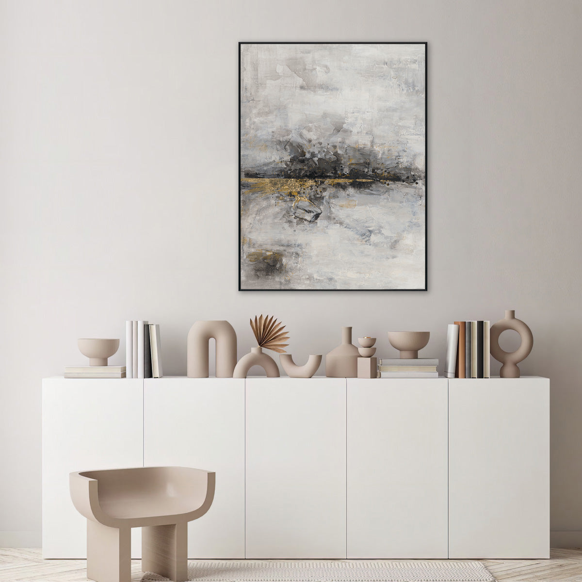 Golden Haze Abstract Texture with Foil #M3508