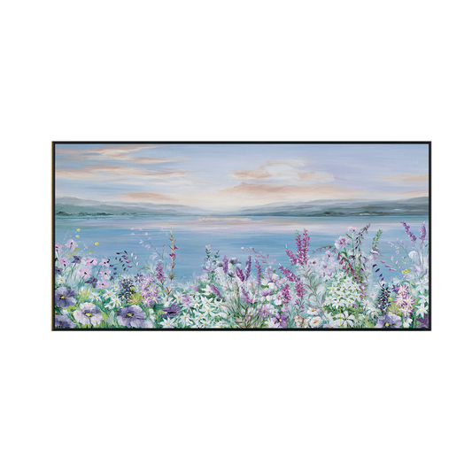 Lakeside Blossom Romantic Landscape Painting #M3522