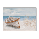 Resting Boat Coastal Landscape Painting #M3543