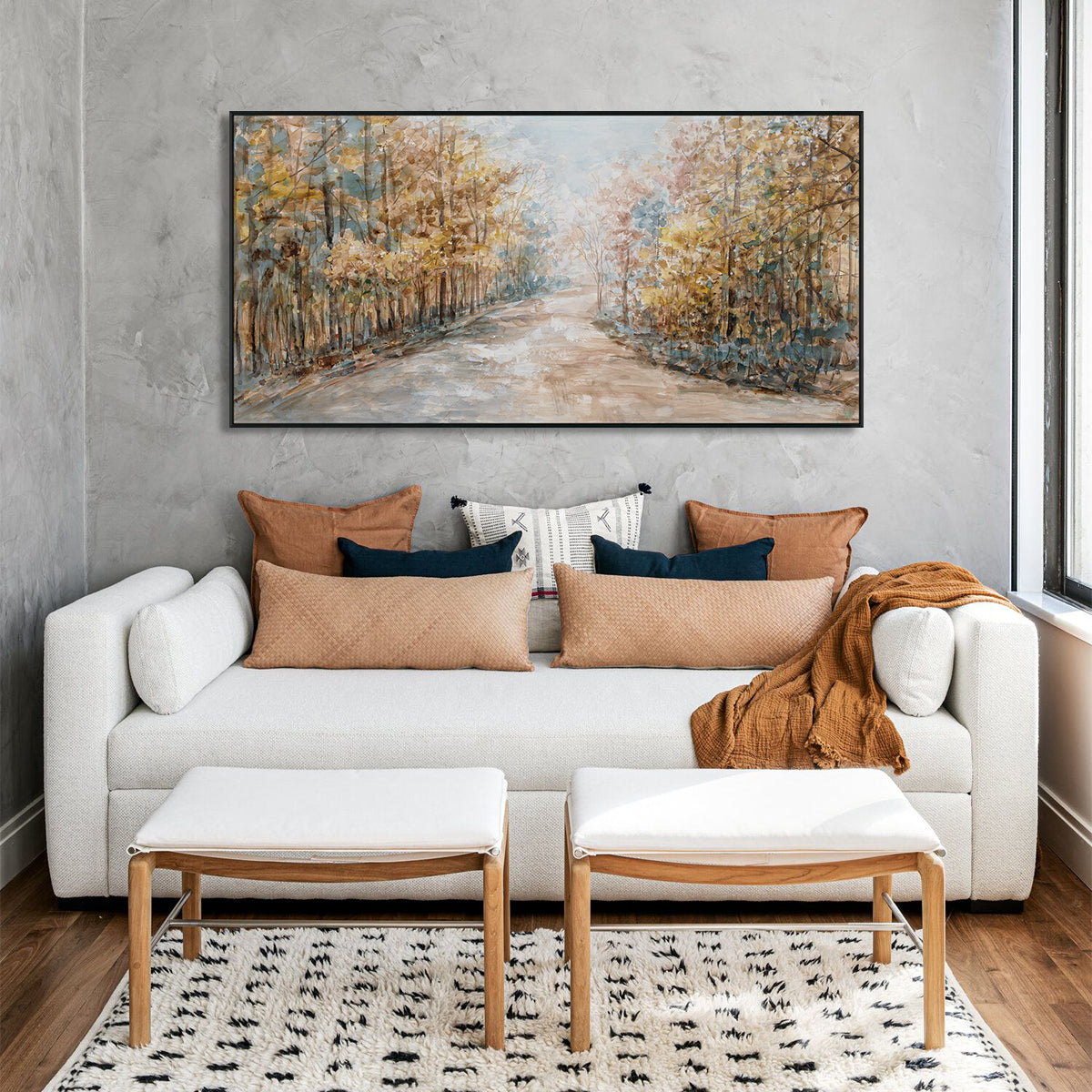 Autumn Pathway Warm Nature Landscape #M3565