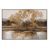 Golden Tranquility Autumn Lake Landscape #M3603