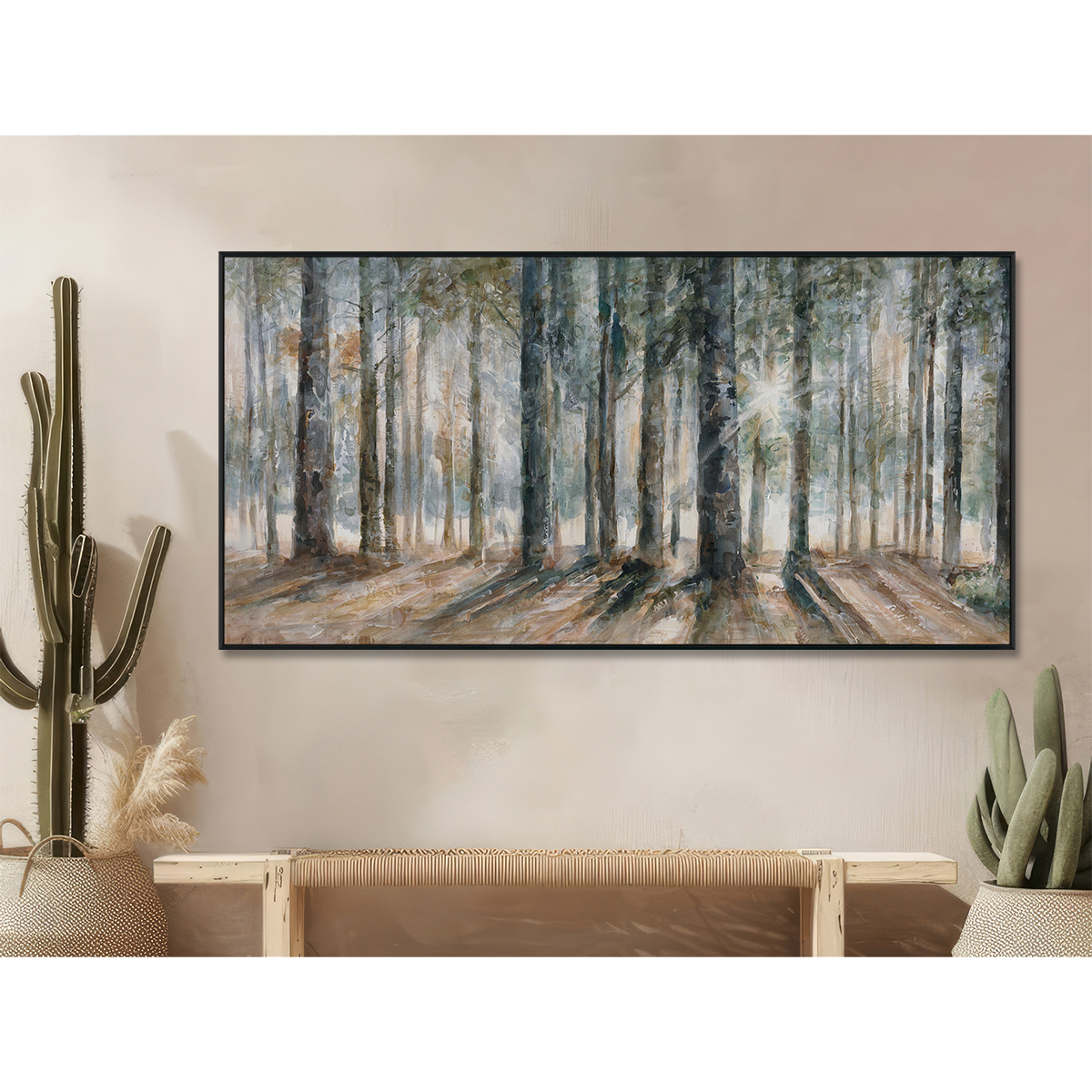 Forest Light Nature Inspired Painting #M3609