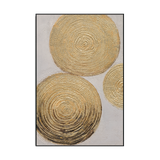 Golden Ripples Abstract Circular Textured Art #M3680
