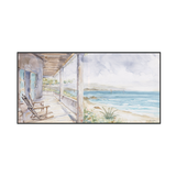 Seaside Retreat Sunlit Coastal Painting #M3691