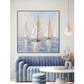 Golden Voyage Abstract Sailboat Painting #M3705