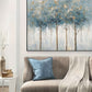 Azure Grove Gold Leaf Tree Painting #M3706