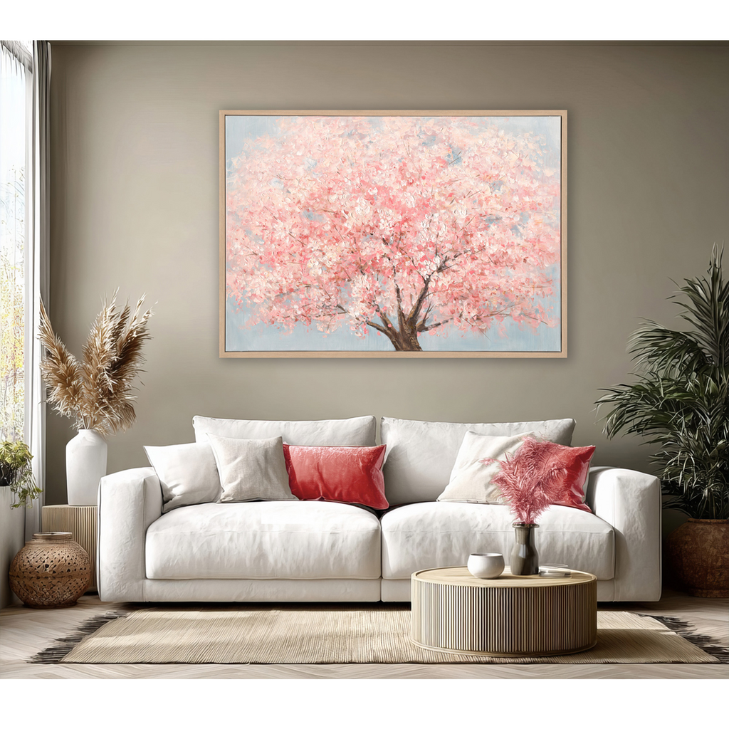 Spring Cherry Blossom Tree Oil Painting #M3734