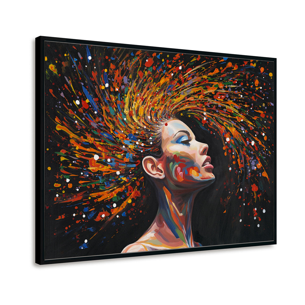 Colorful Abstract Female Portrait Oil Painting #M3782