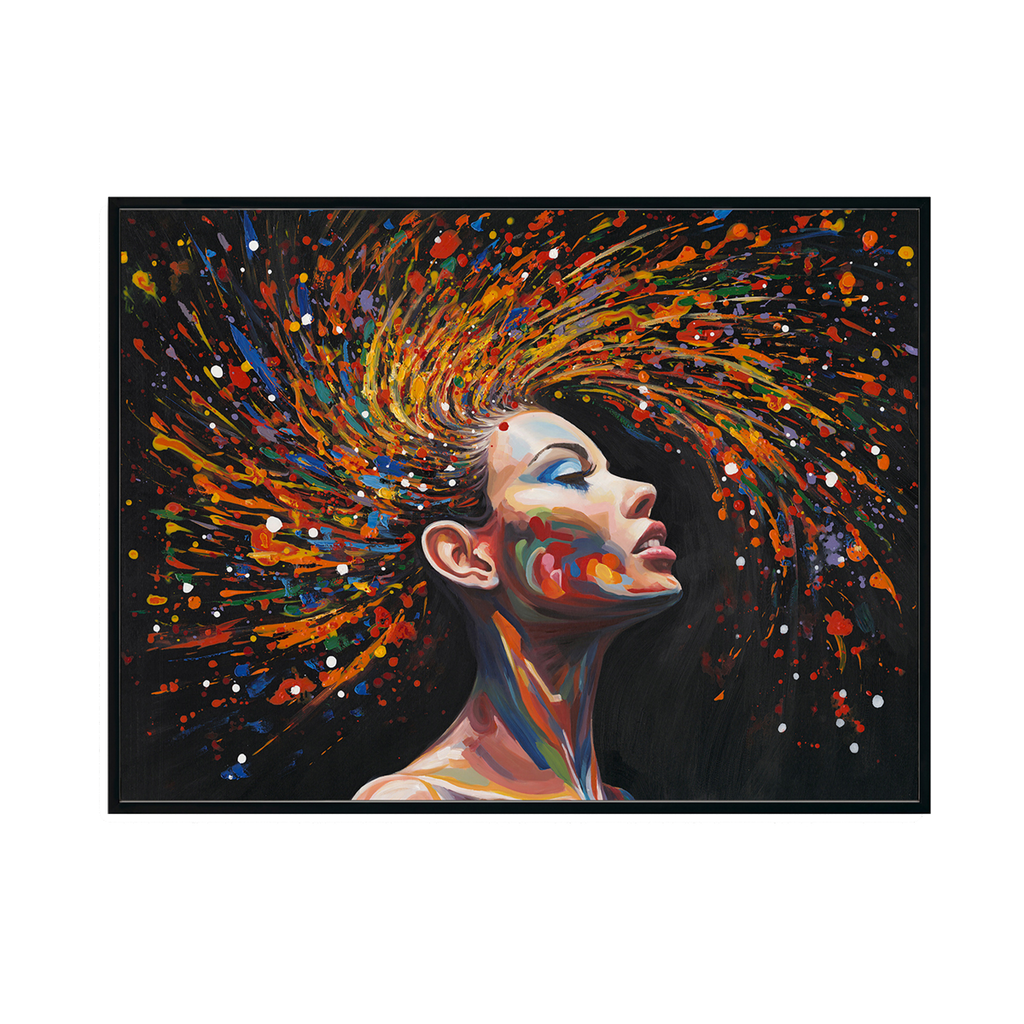 Colorful Abstract Female Portrait Oil Painting #M3782