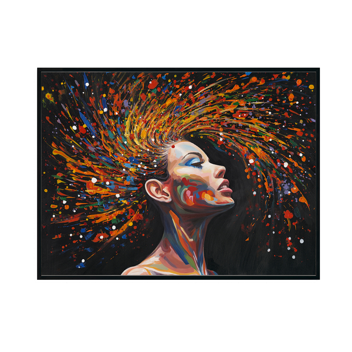 Colorful Abstract Female Portrait Oil Painting #M3782