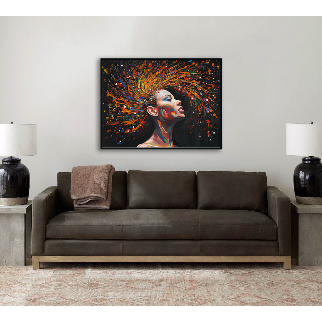 Colorful Abstract Female Portrait Oil Painting #M3782