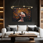 Colorful Abstract Female Portrait Oil Painting #M3782