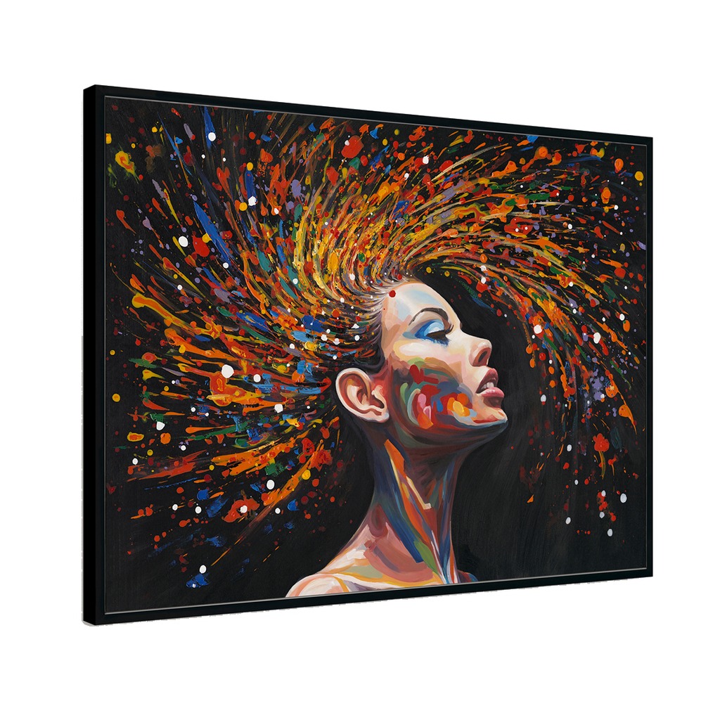 Colorful Abstract Female Portrait Oil Painting #M3782