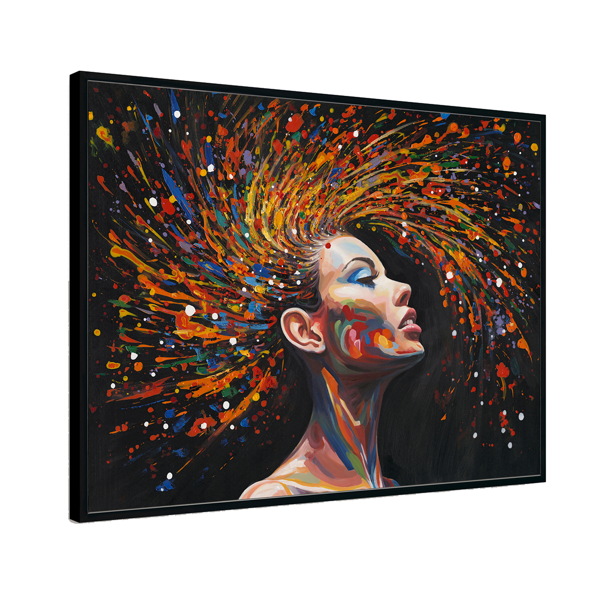 Colorful Abstract Female Portrait Oil Painting #M3782