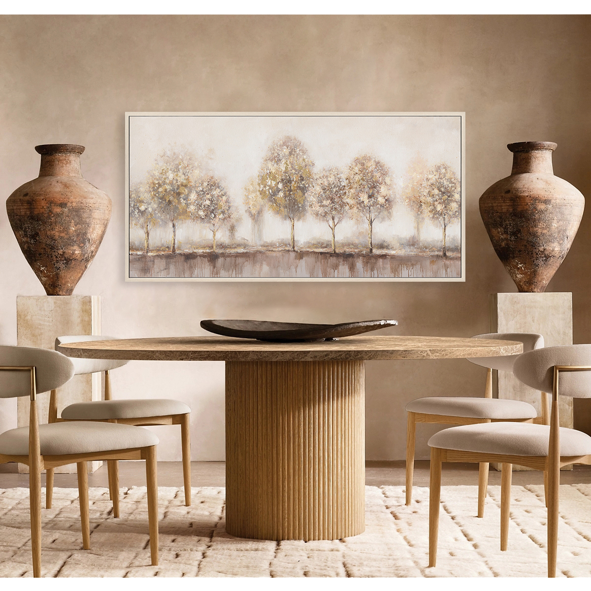 Modern Minimalist Abstract Trees Oil Painting #M4574