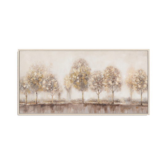 Golden Mist Abstract Tree Painting #M4574