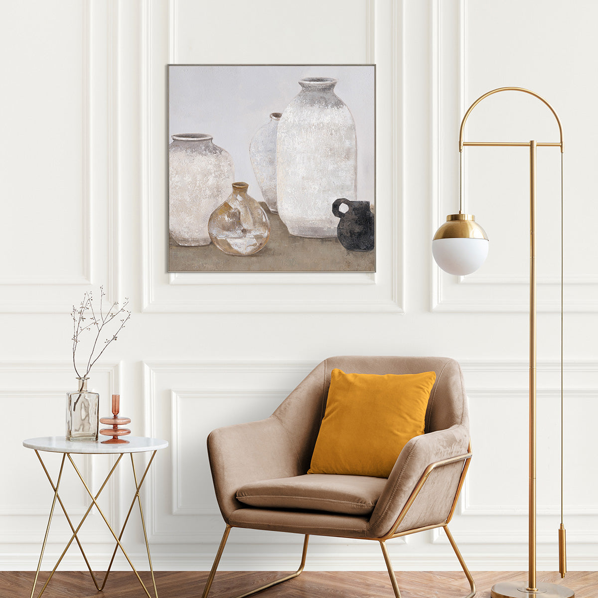 Earthen Harmony Minimalist Still Life Painting #M4592