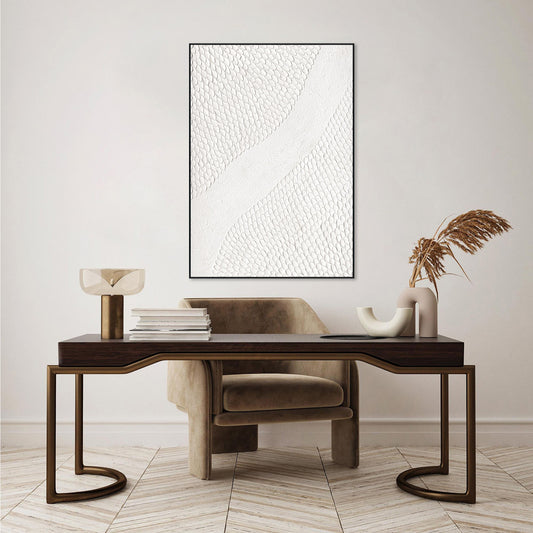 Feather Scales White Textured Abstract #M4669