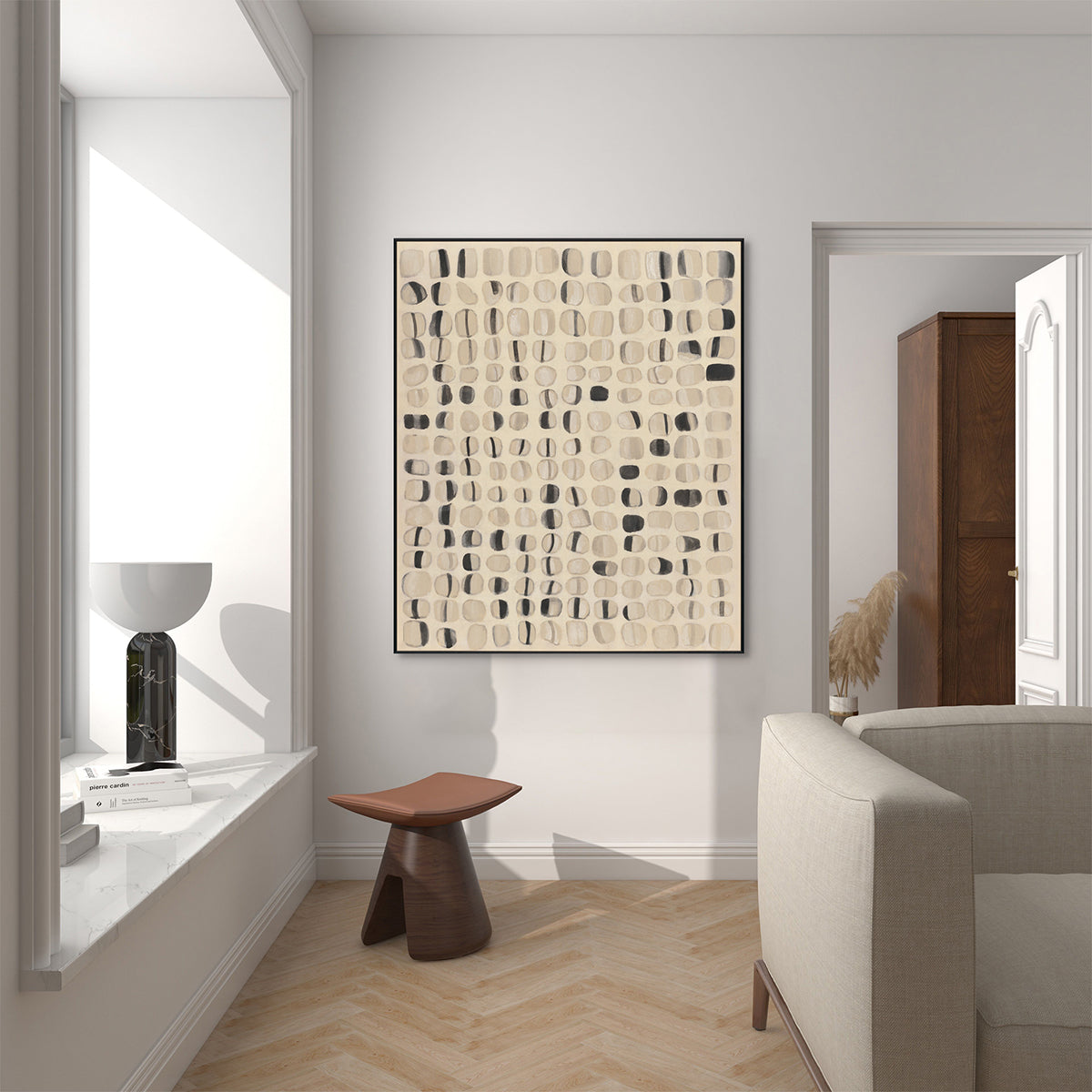 Harmony of Calm Neutral Abstract Painting #M4673