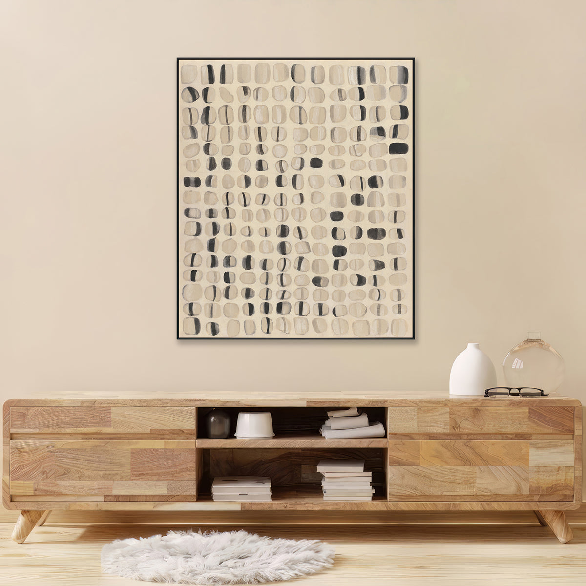 Harmony of Calm Neutral Abstract Painting #M4673