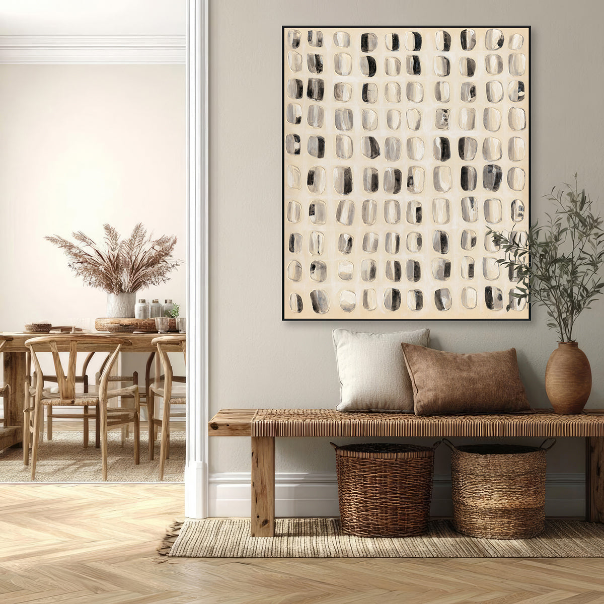 Symphony in Monochrome Modern Abstract Painting #M4674