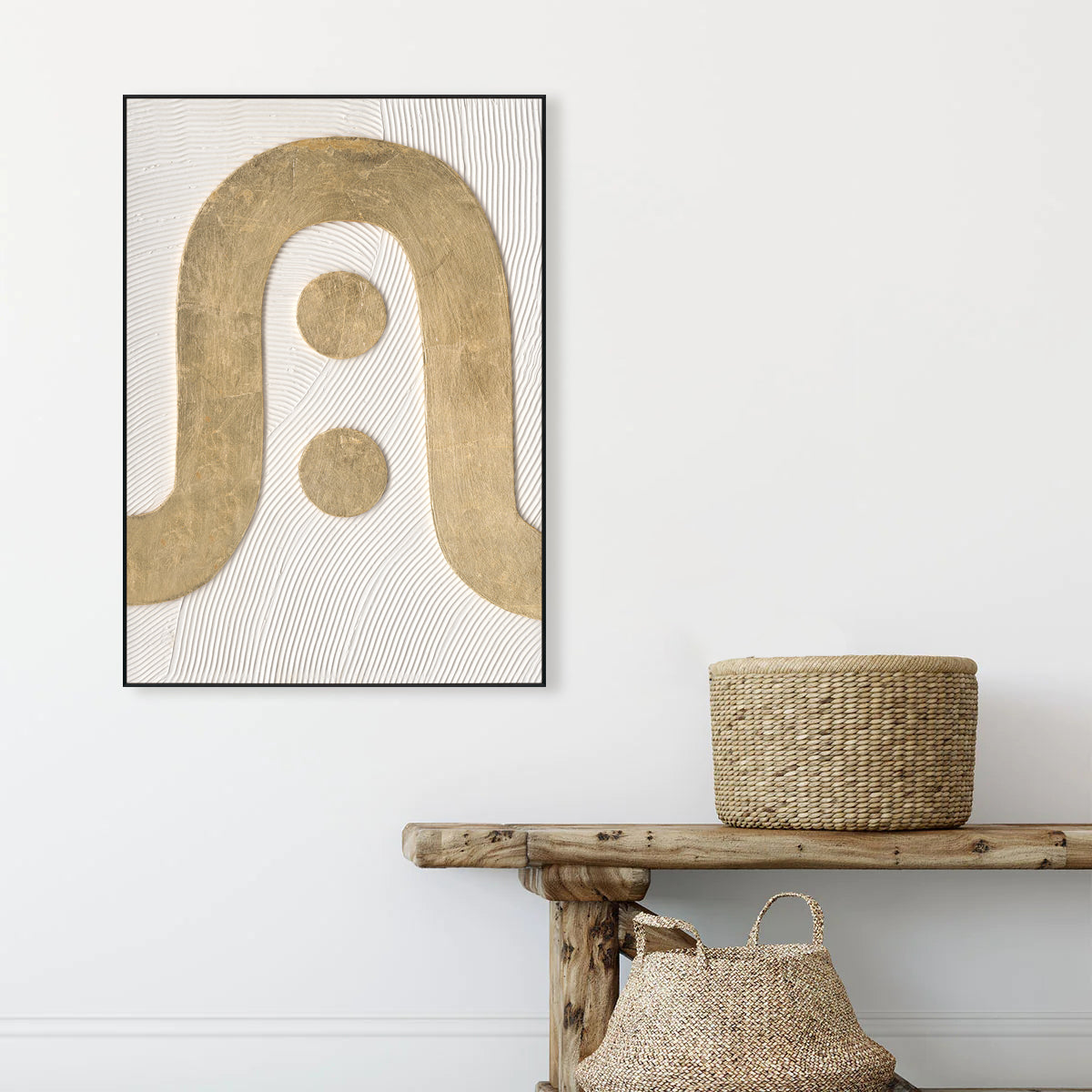 Golden Arch Rhythm Sculptural Geometric Painting #M4679