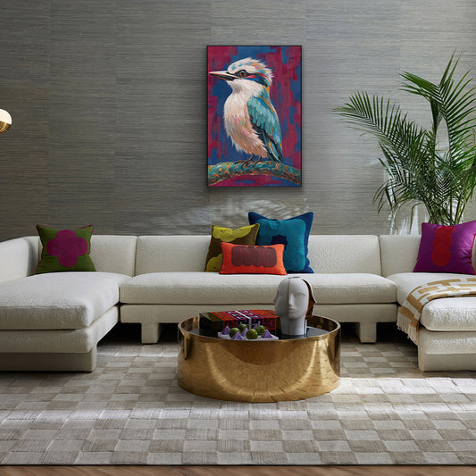 Vibrant Perch Bluebird Painting #M4681