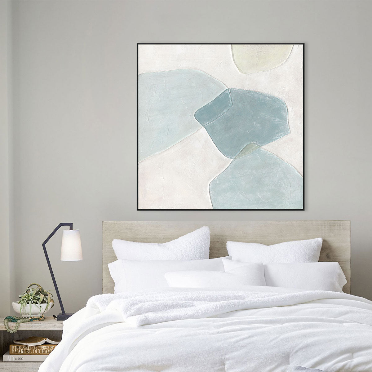 Silent Horizon Blue Green Abstract #M4716