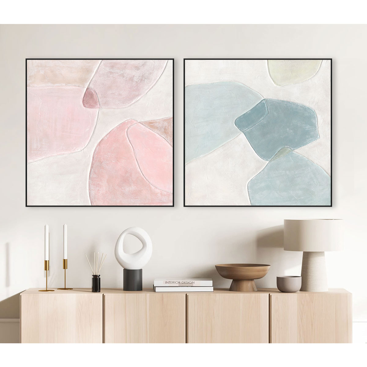 Whispers of Dawn Pink Minimal Abstract #M4715