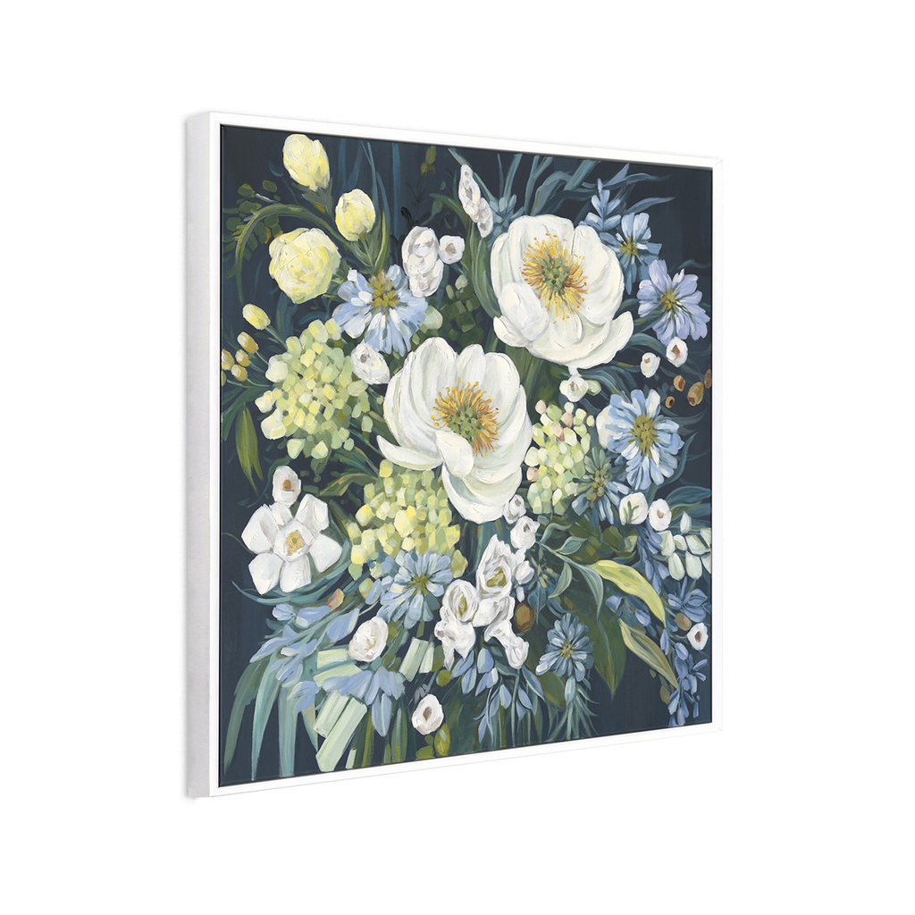 Serene white flowers on canvas #M4725